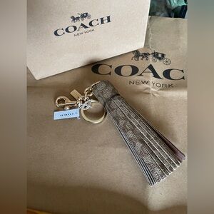 NWT Coach Signature Canvas Tassel Bag Charm